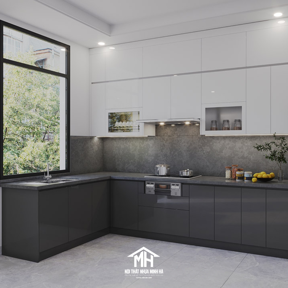 Tủ Bếp Nhựa Cao Cấp Tối Giản